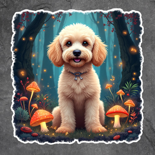 Cockapoo dog sticker - dog, vinyl