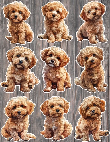 Cockapoo puppy dog die cut - cockapoo,