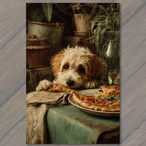 Sticker cockapoo puppy pizza - cockapoo,